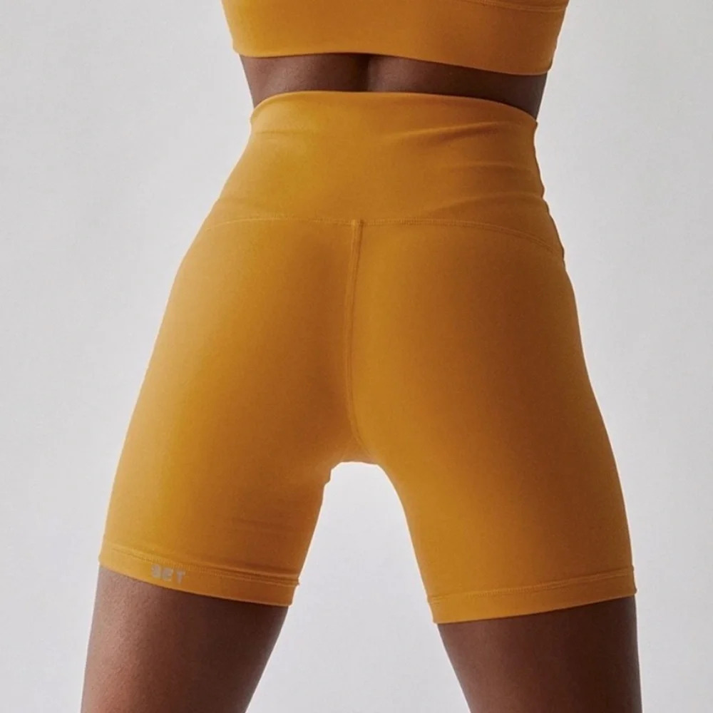 SET Active Mustard Yellow High-Waist Bike Shorts
